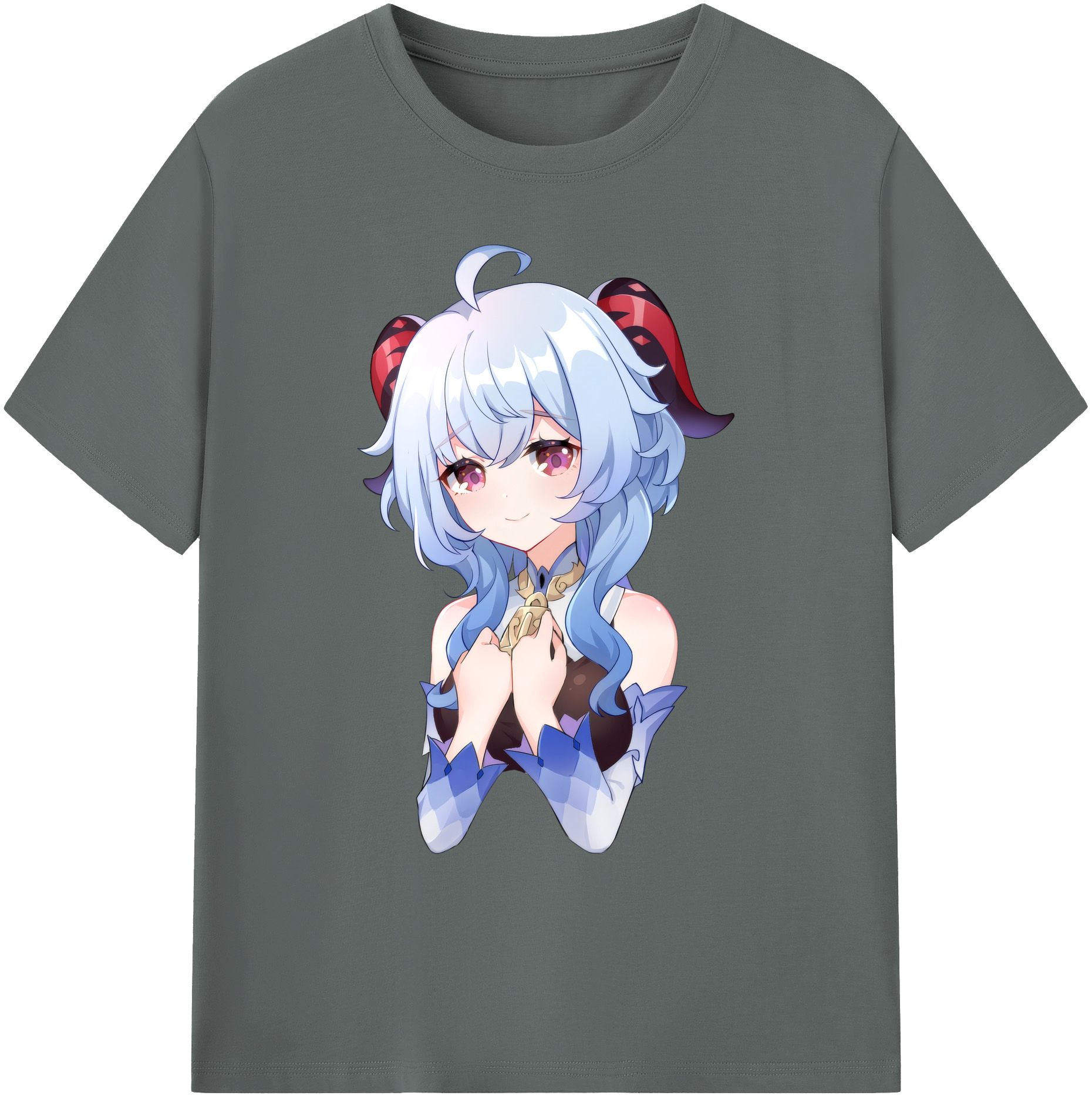 げんし神 甘雨 かんう genshin Ganyu 綿100％ メンズ半袖Tシャツ｜肌触りやわらか＆通気性